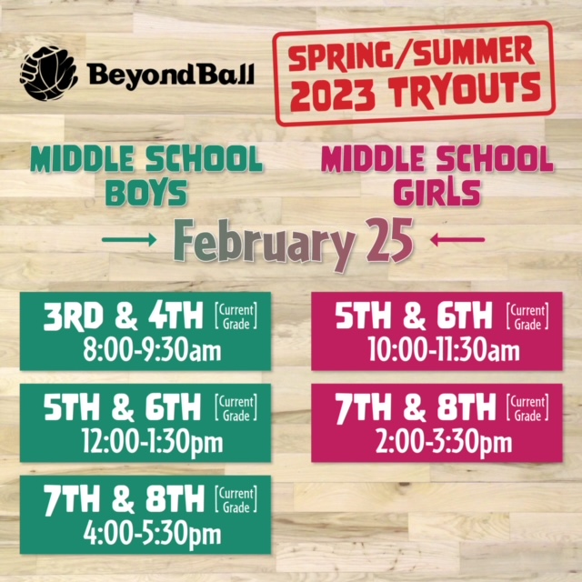 Beyond Ball Middle School Tryouts