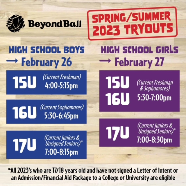 Beyond Ball Spring-Summer 2023 Tryouts